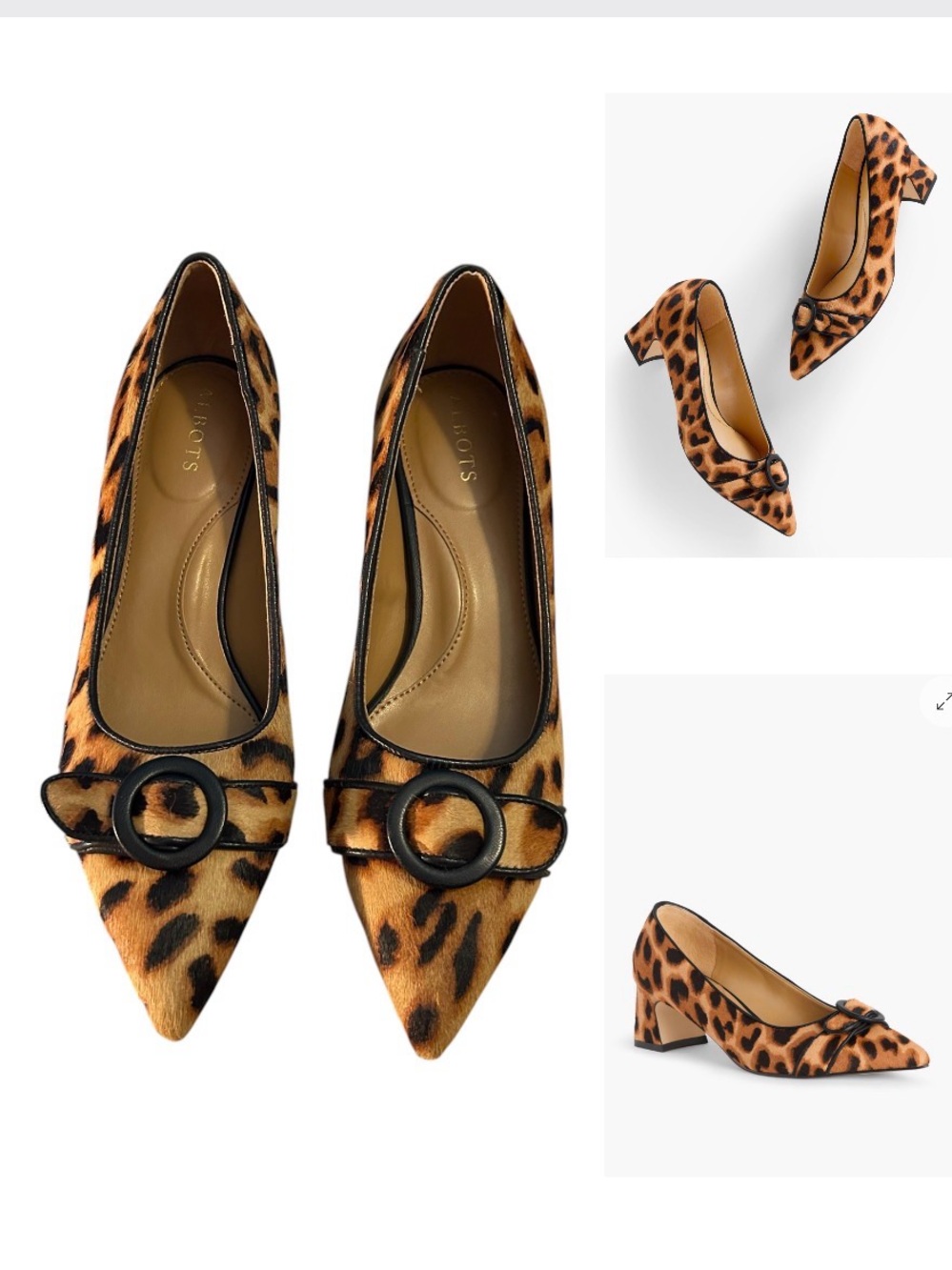 Talbots leather Leopard-Print Edith calf hair heels